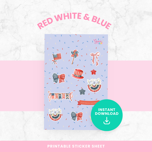 Red, White, and Blue Sticker Sheet